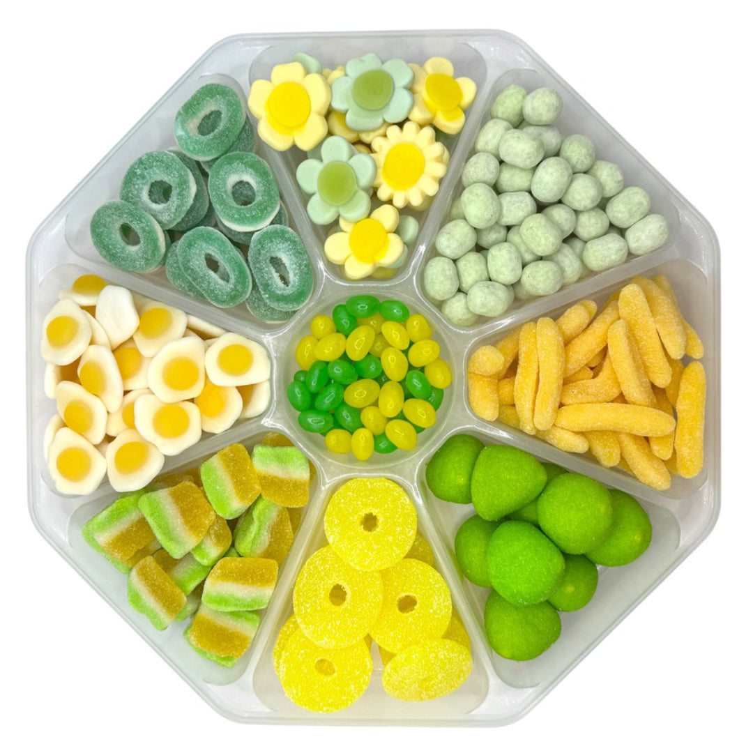 Yellow and Green Pick n Mix Sweet Platter