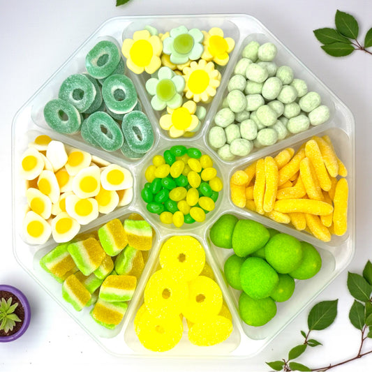 Yellow and Green Pick n Mix Sweet Platter