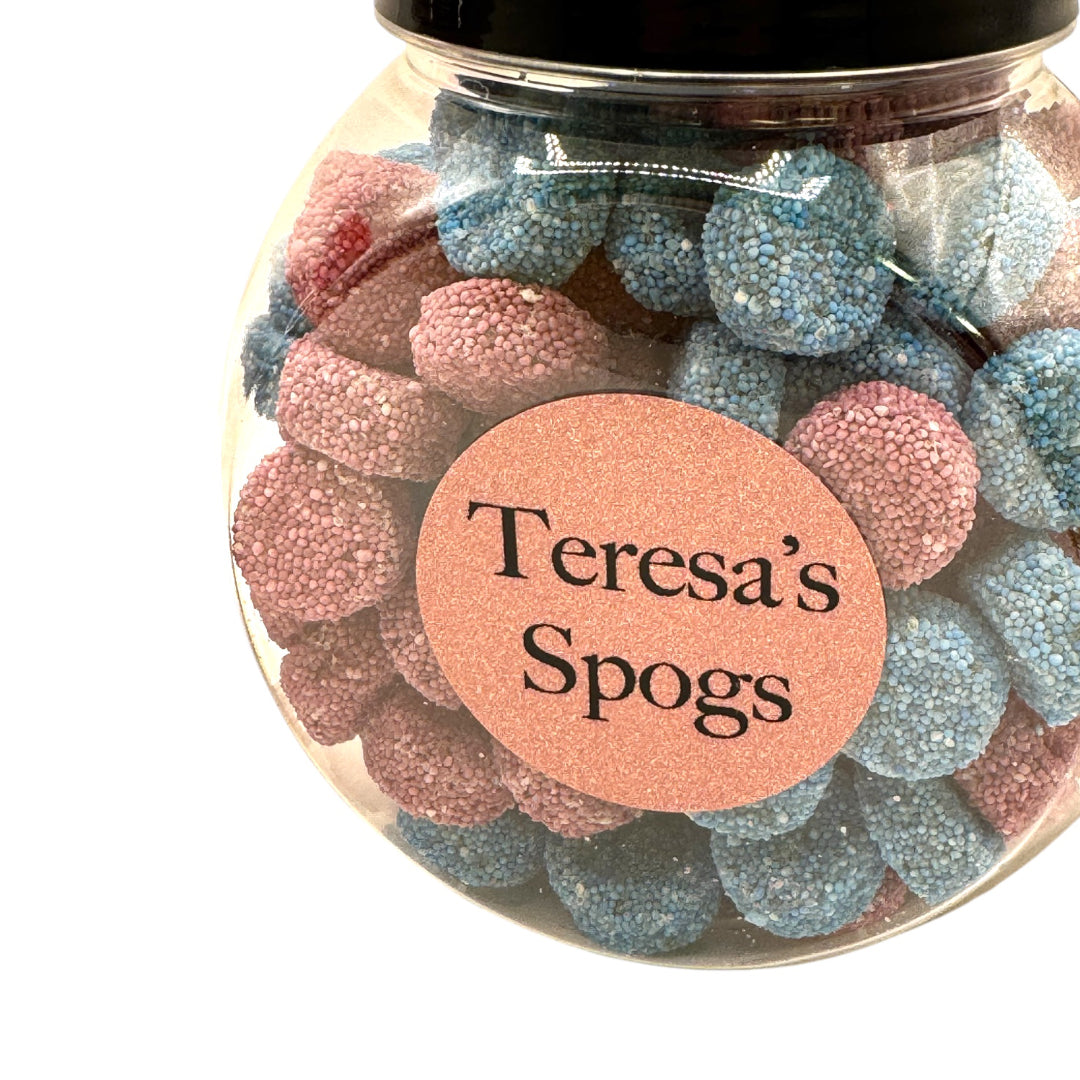 Lollypop Lane Create and Personalise your Mini Sweet Jar with Teresa's spogs label