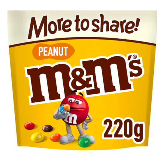 M&M's Crunchy Peanut & Milk Chocolate Sharing Pouch Bag 220g