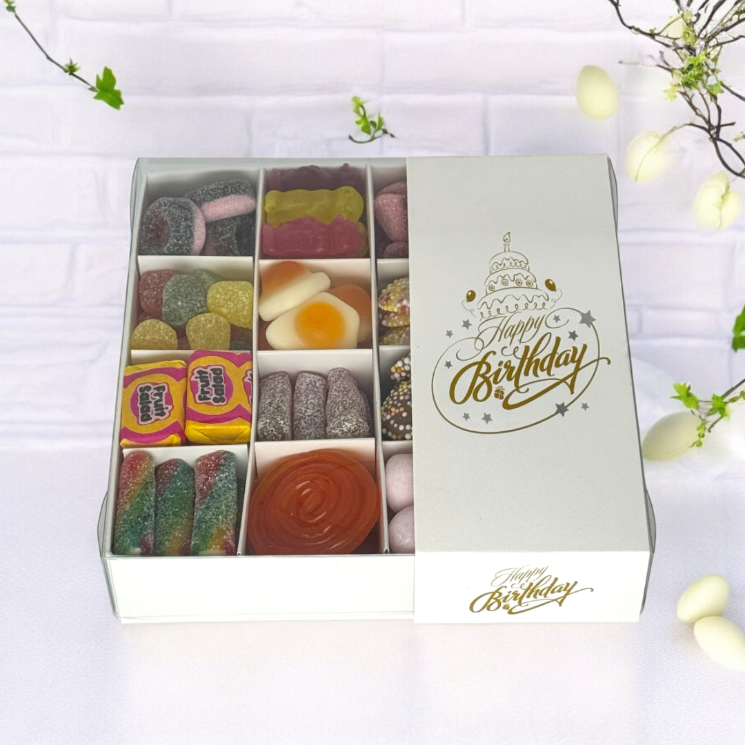 Pick n Mix Sweets - Happy Birthday Gold Logo Gift Box 500g