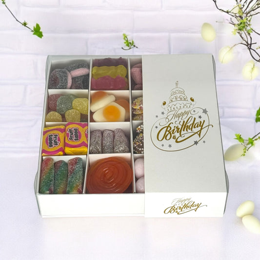 Pick n Mix Sweets - Happy Birthday Gold Logo Gift Box 500g