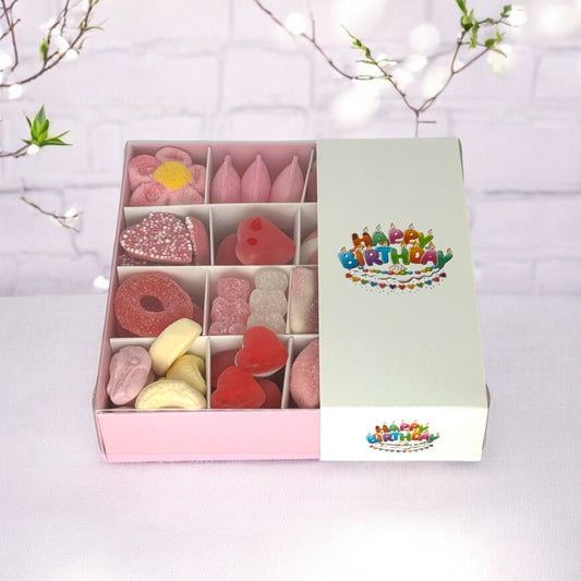 Pick n Mix Pink Sweets - Happy Birthday Gift Box Colourful Logo 500g