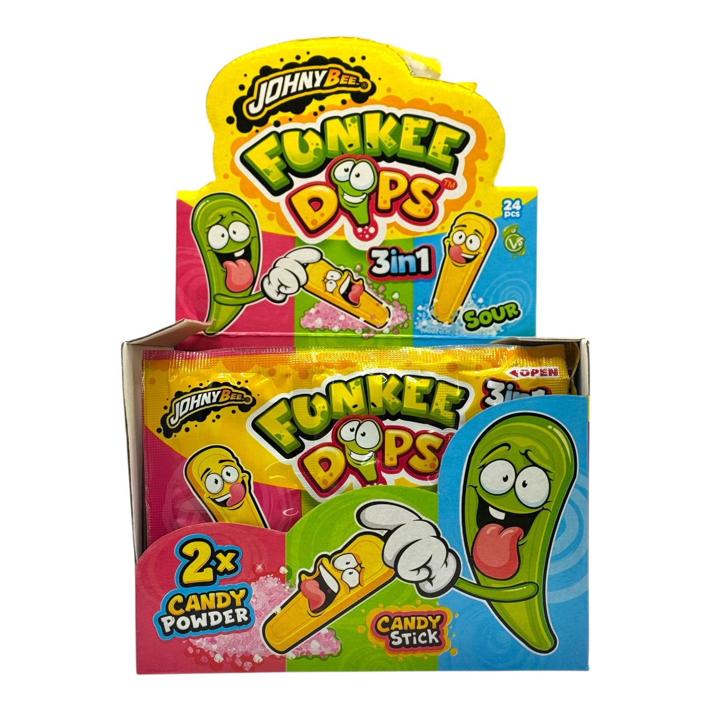 Funkee Dips 3 in 1 Sour Blueberry, Sour Strawberry and Sour Lemon Candy Powder 