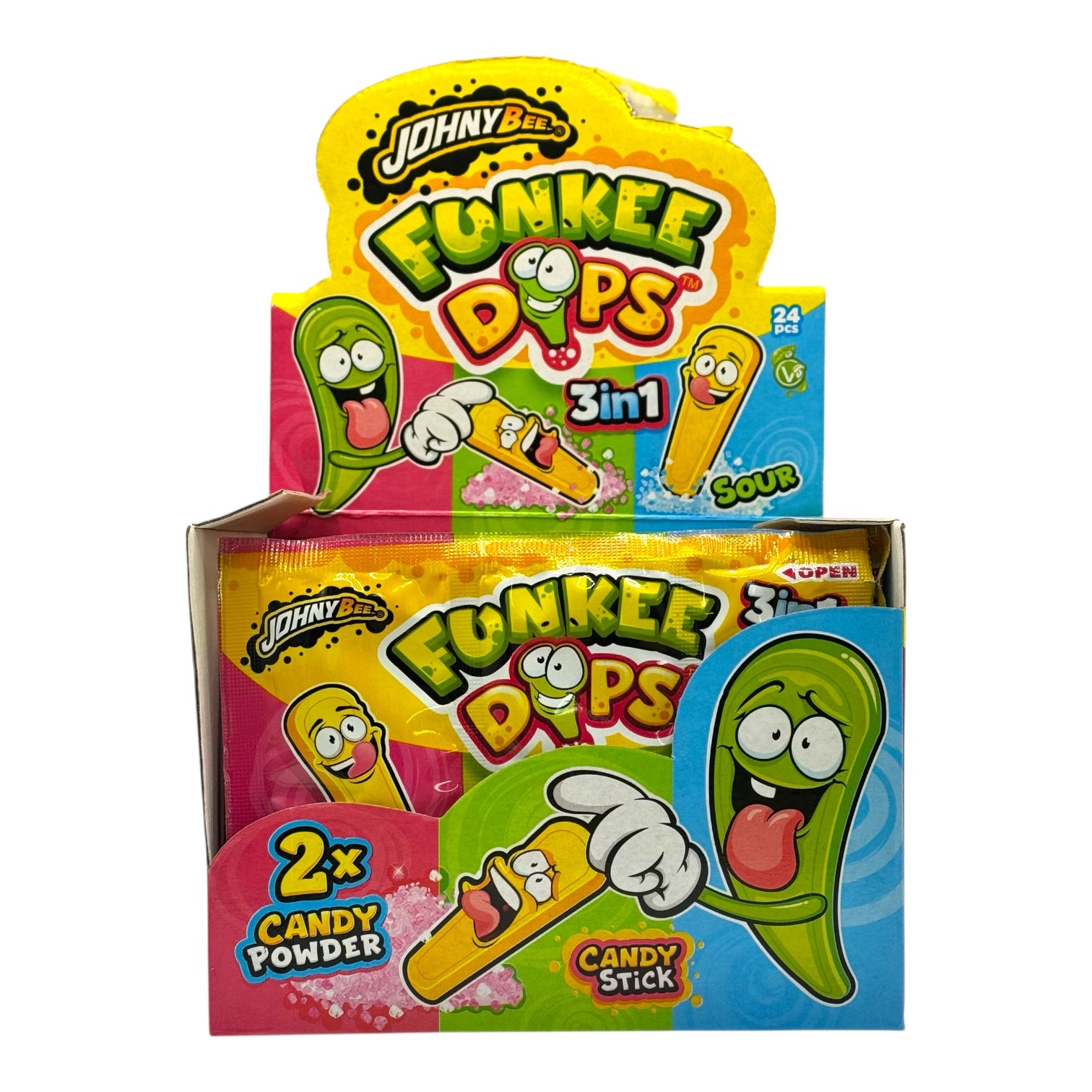 Funkee Dips 3 in 1 Sour Blueberry, Sour Strawberry and Sour Lemon Candy Powder 