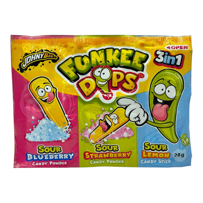 Funkee Dips 3 in 1 Sour Blueberry, Sour Strawberry and Sour Lemon Candy Powder 
