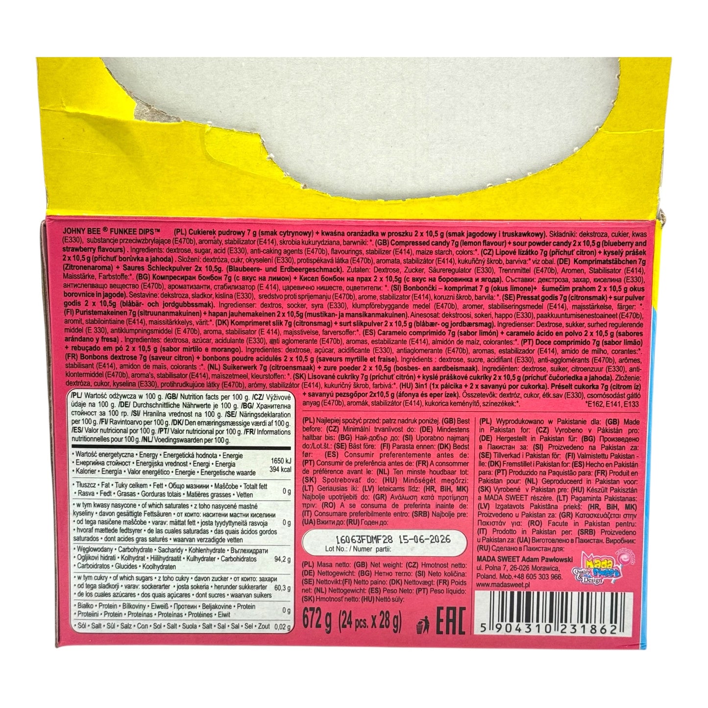 Funkee Dips 3 in 1 Sour Blueberry, Sour Strawberry and Sour Lemon Candy Powder 