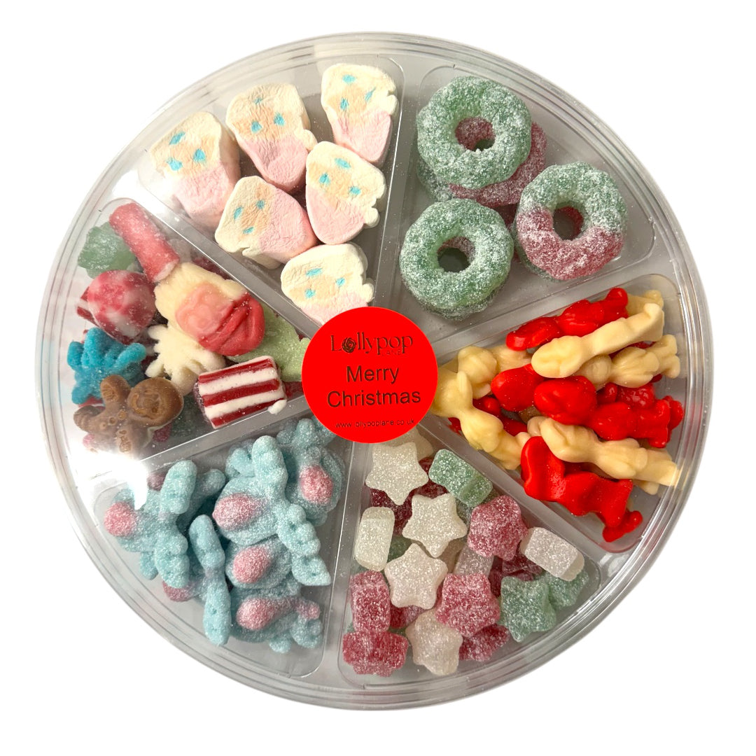 Lollypop Lane Mini Christmas Pick n Mix Sweet Platter 700g on a white background