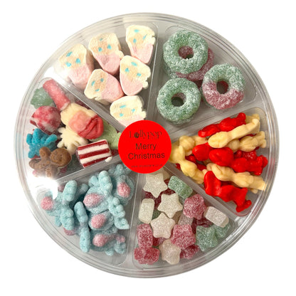 Lollypop Lane Mini Christmas Pick n Mix Sweet Platter 700g on a white background