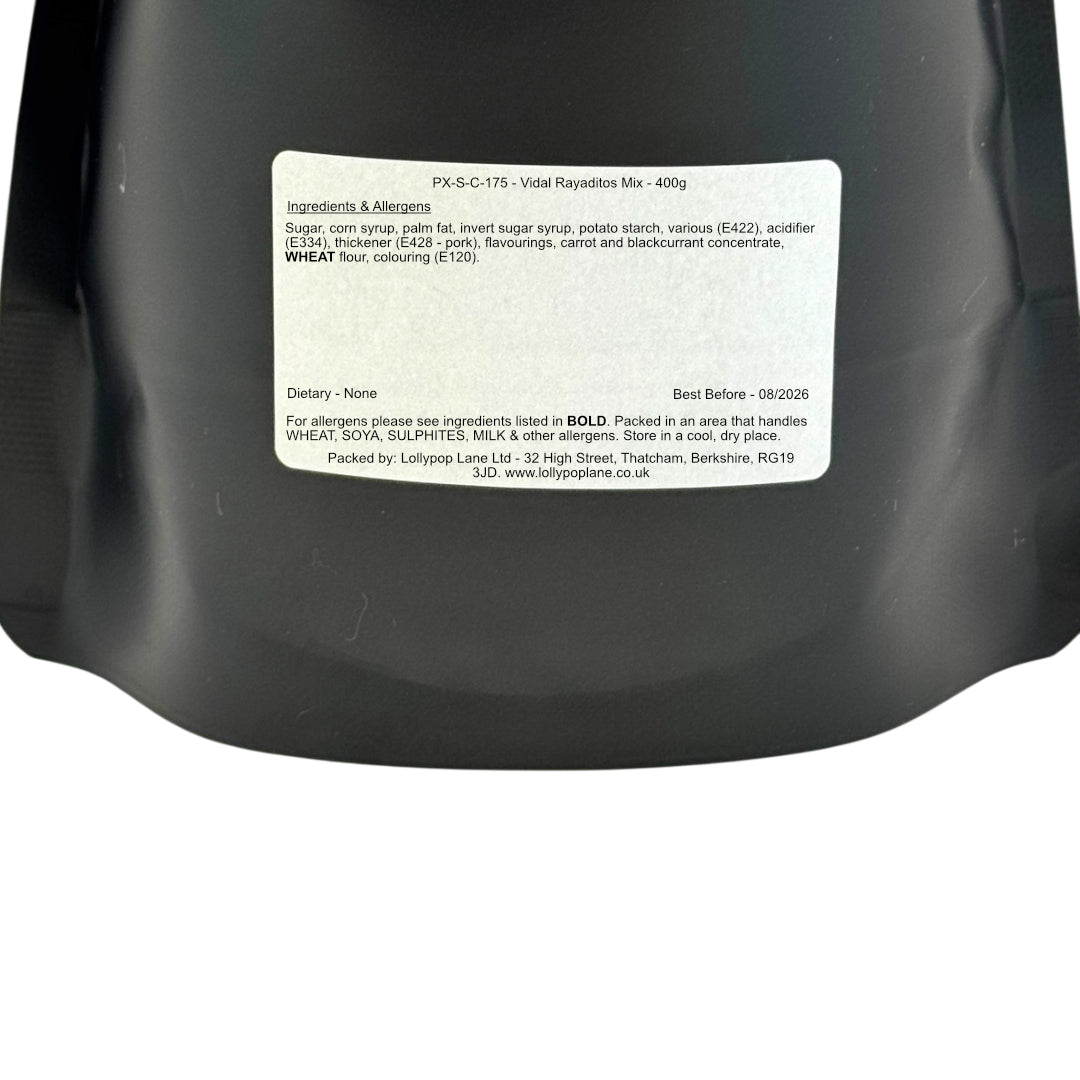 Lollypop Lane sweet pouch with a label on a white background