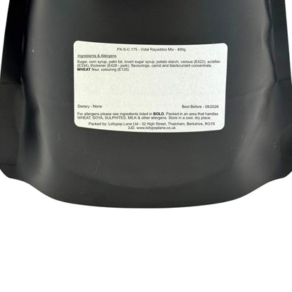 Lollypop Lane sweet pouch with a label on a white background