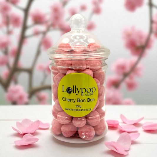 Cherry Bon Bon Victorian Jar 250g with Personalised Label