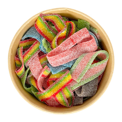 Lollypop Lane food bowl filled with a mix of candy belts