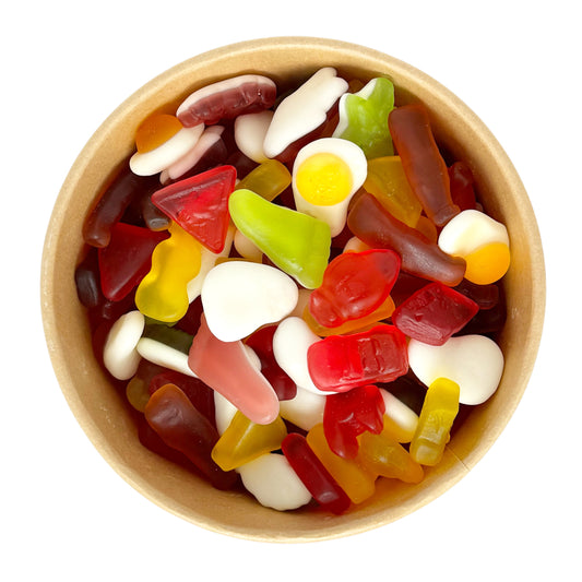 Lollypop Lane Jelly Mix 500g Bowl viewed from the top with no lid