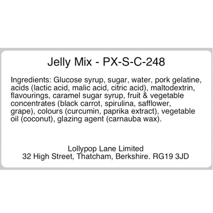 Lollypop Lane Jelly Mix 500g Bowl ingredients label