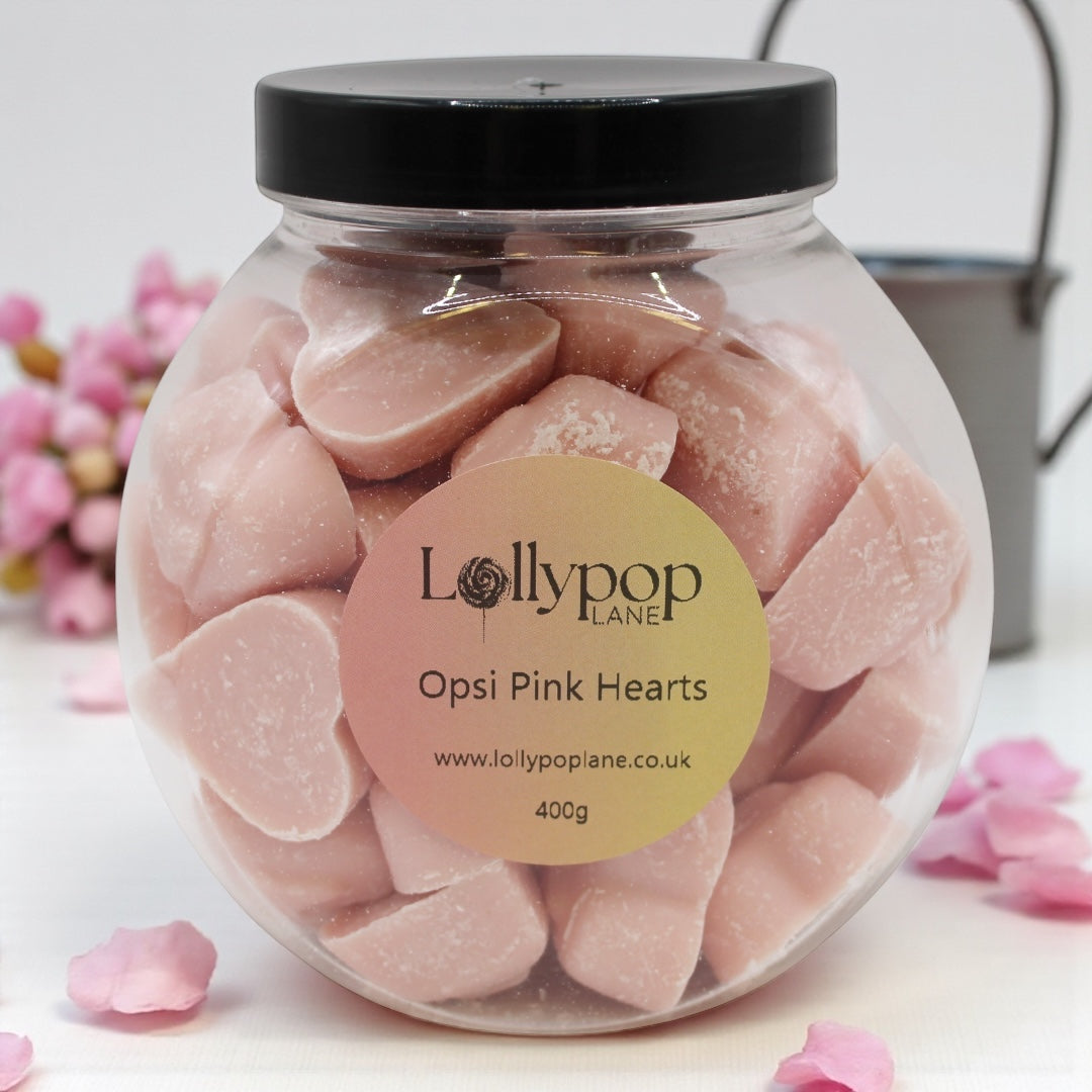 Opsy Pink Chocolate Hearts Mini Sweet Jar - 400g