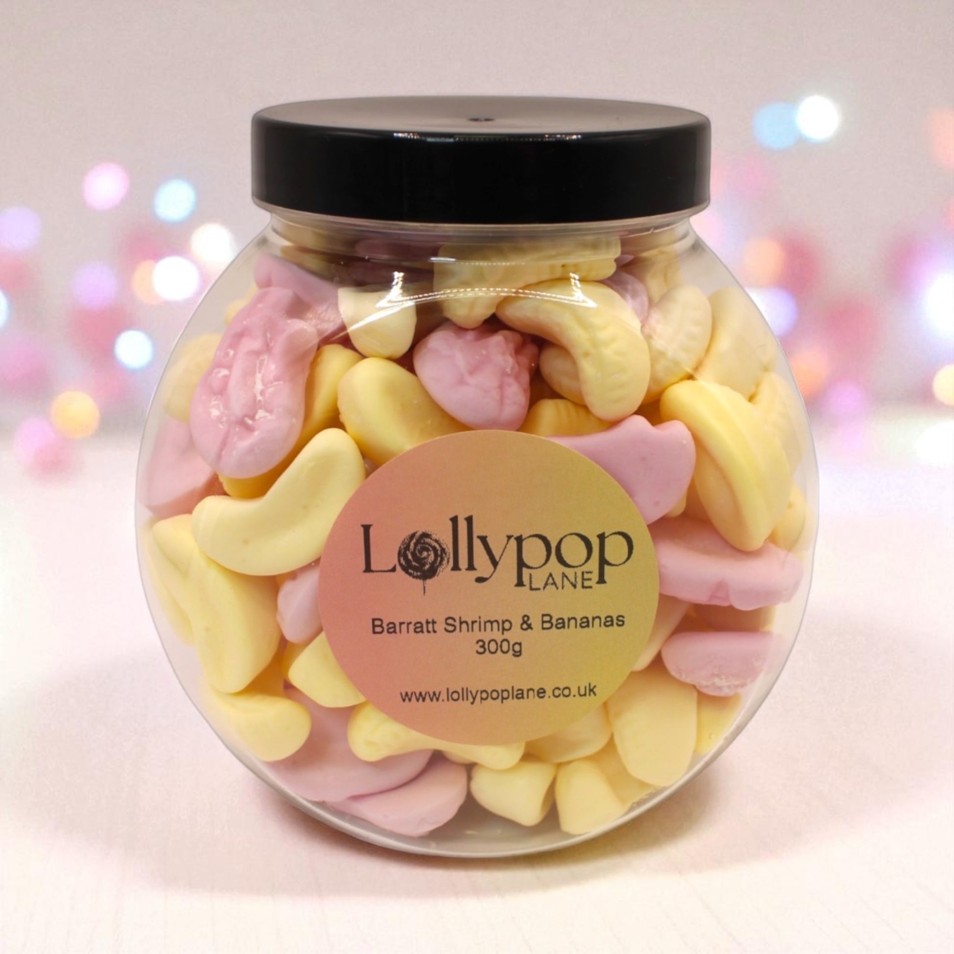 shrimps and bananas in a jar