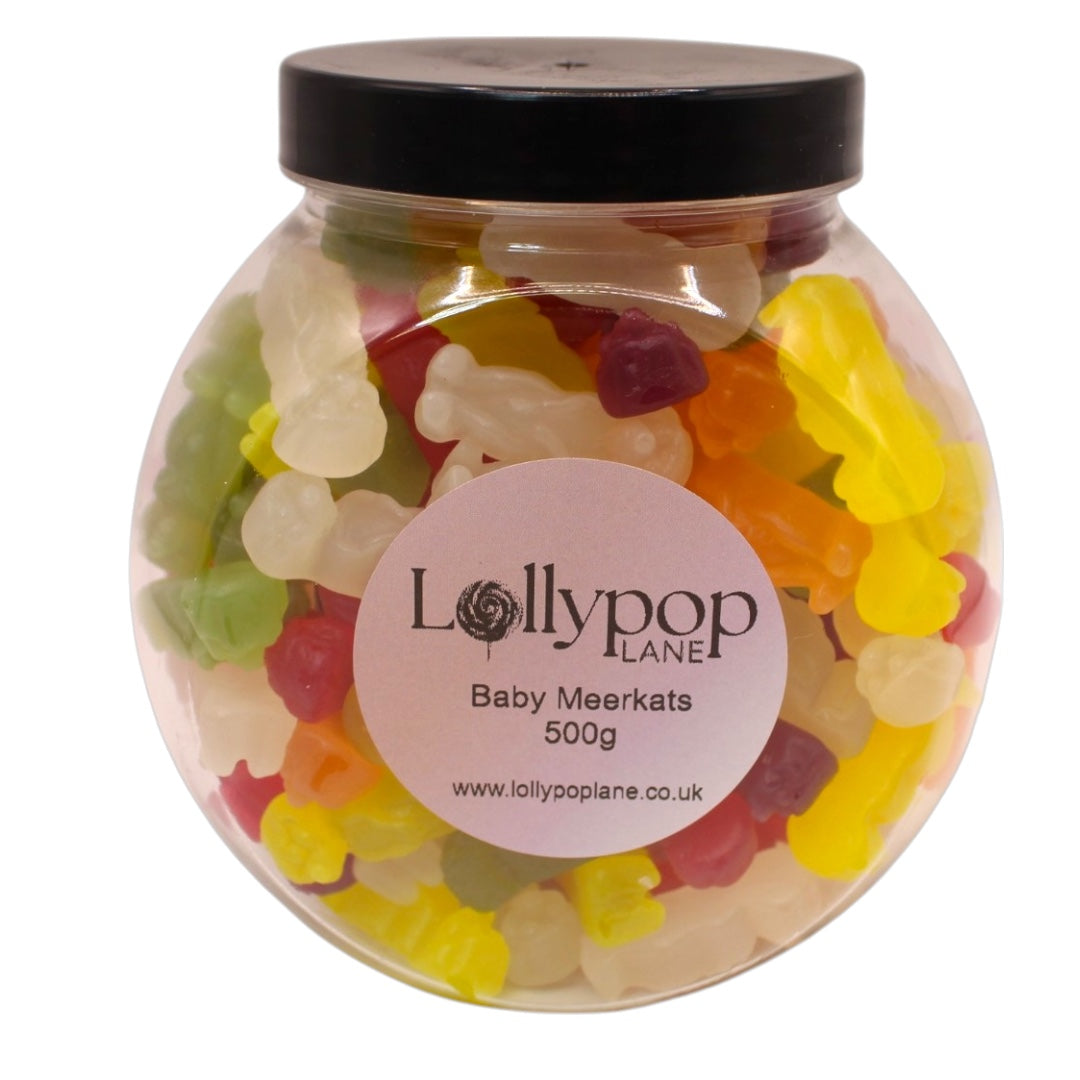 Baby meerkat sweets in a jar