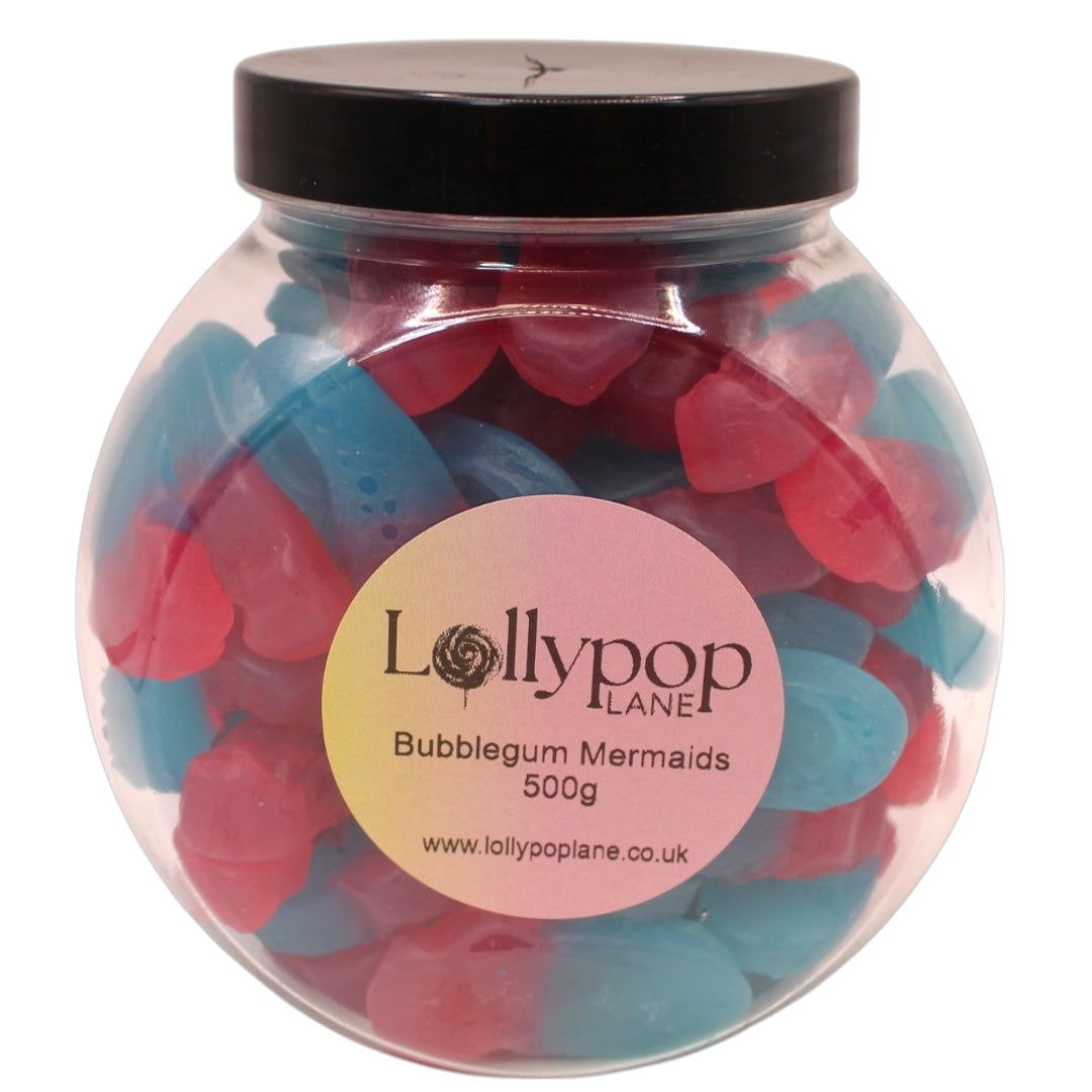 Bubblegum  Mermaids sweets in a  Jar