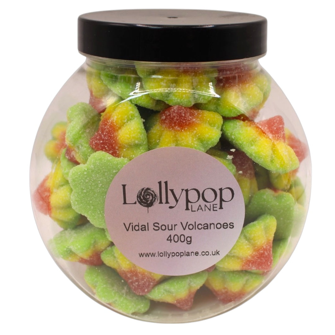 Sour Volcanoes sweets in a jar