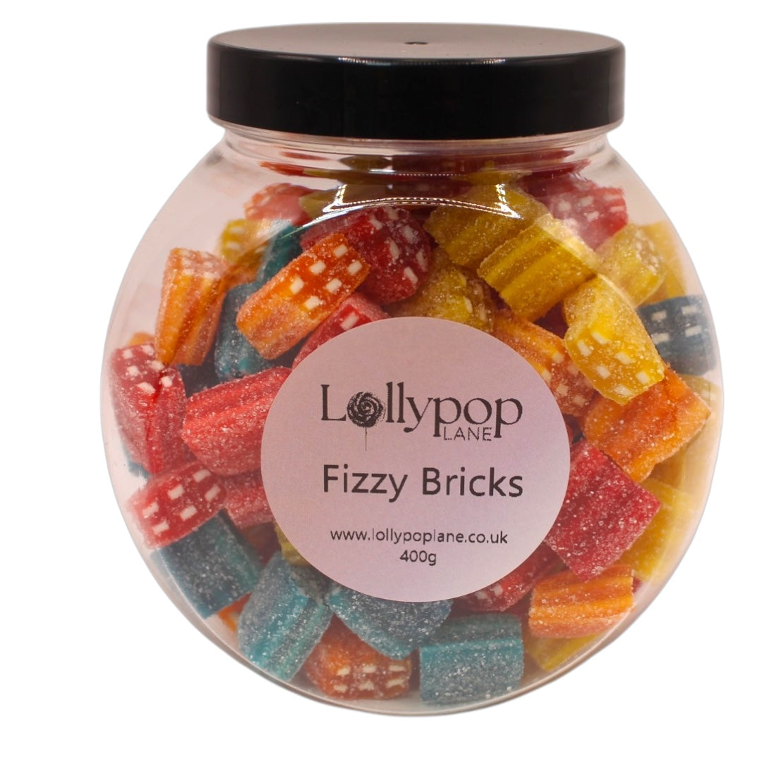 Fizzy Raspberry Bricks Fizzy Bricks Pick n Mix Sweet Jar - 400g – Lollypop Lane