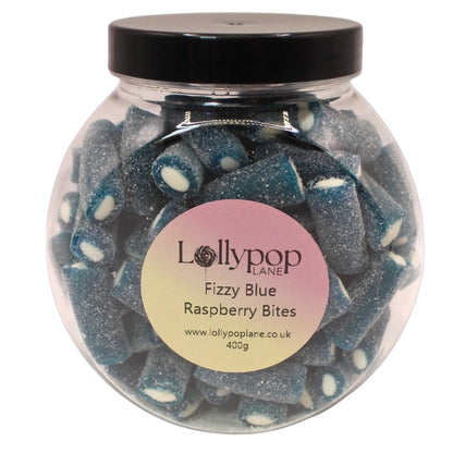 Fizzy Blue Raspberry Bites Mini Sweet Jar - 400g 