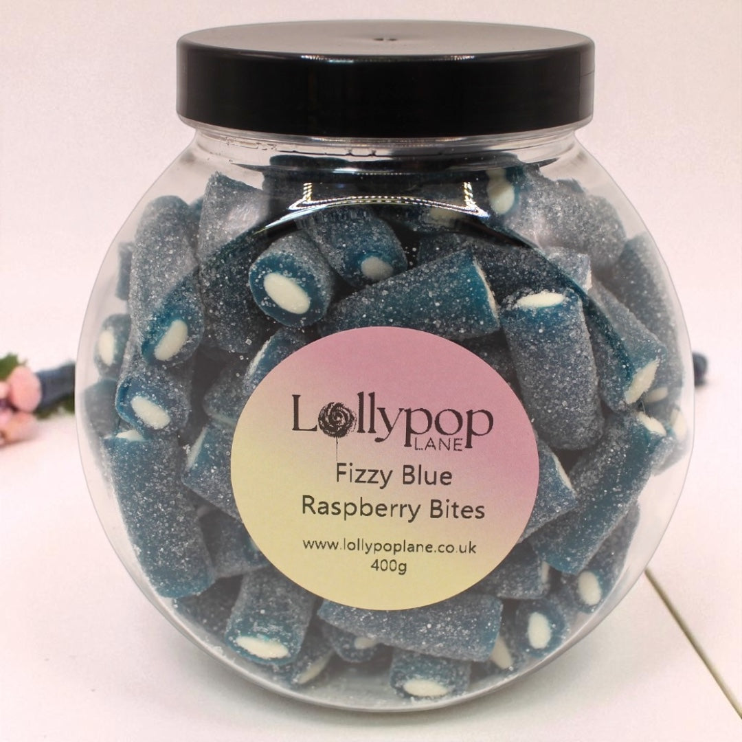 Fizzy Blue Raspberry Bites Mini Sweet Jar - 400g 