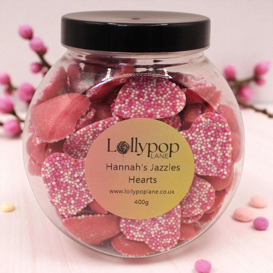 Hannah's Jazzles Hearts Mini Sweet Jar - 400g