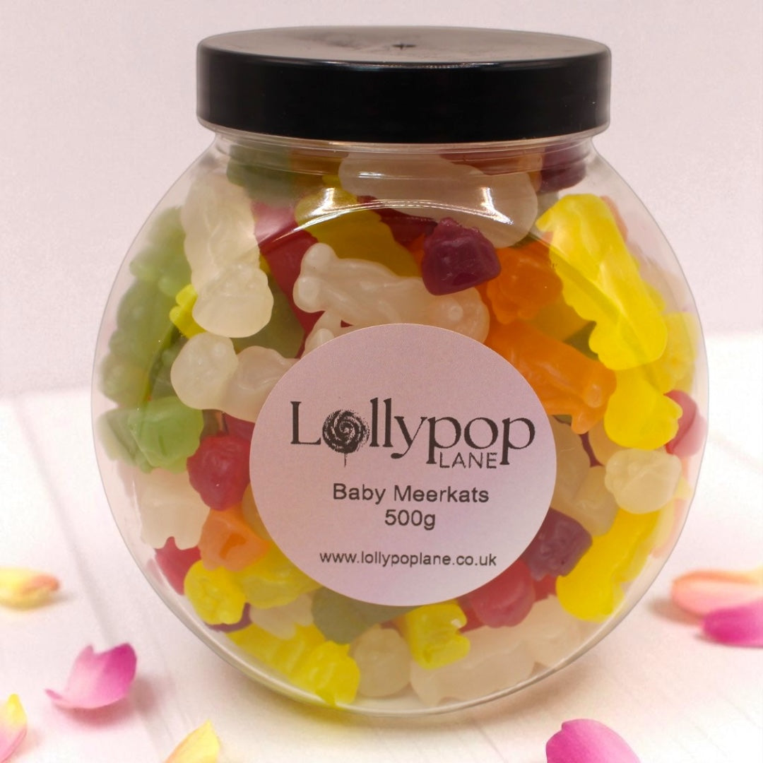 Baby meerkat sweets in a jar