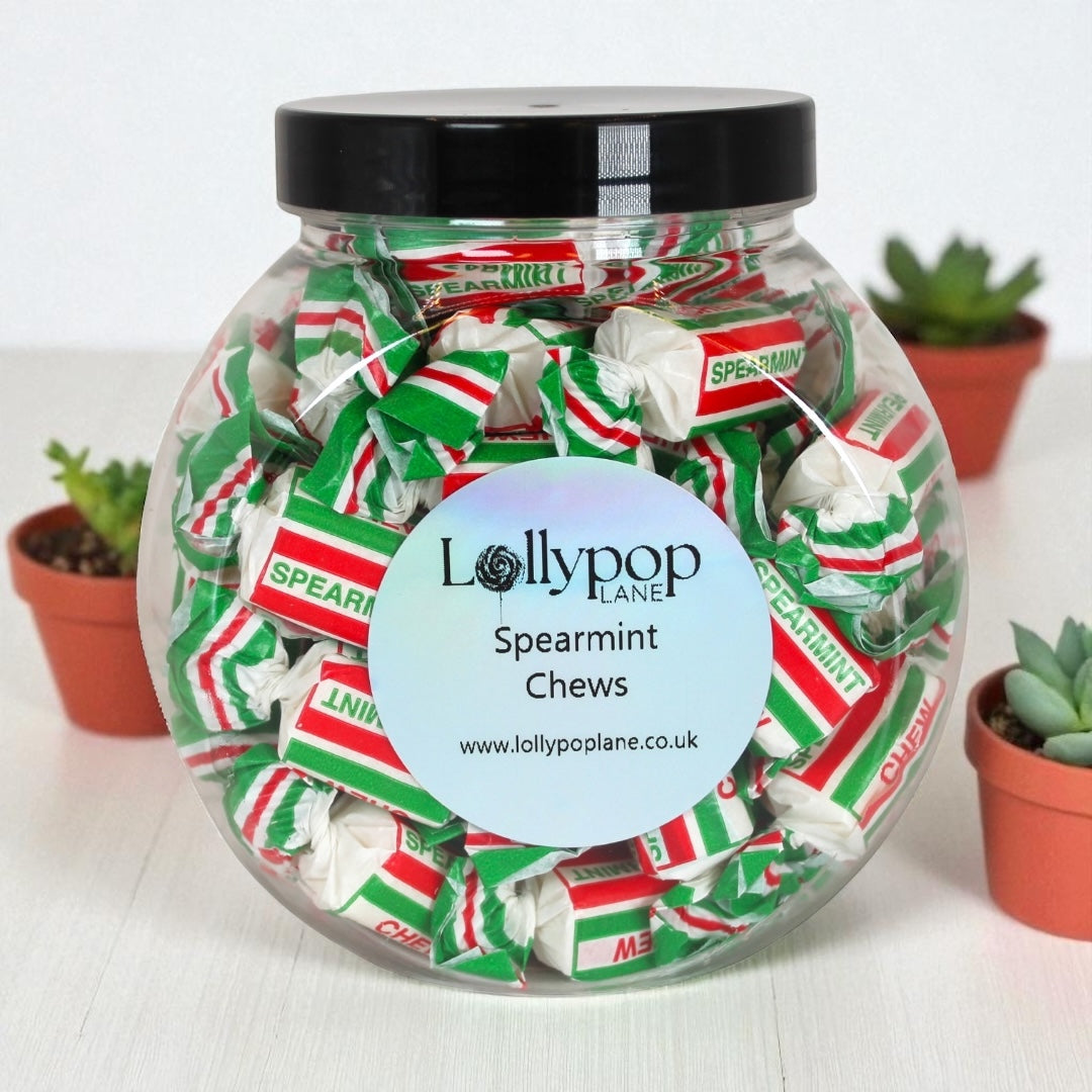Real Candy Spearmint Chews Mini Sweet Jar 