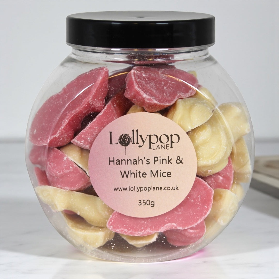 Hannah's Pink & White Mice Mini Sweet Jar