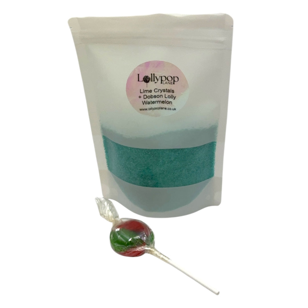 Lime Sherbert Crystal's And A Dobson Watermelon  Lolly 150g 