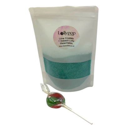 Lime Sherbert Crystal's And A Dobson Watermelon  Lolly 150g 
