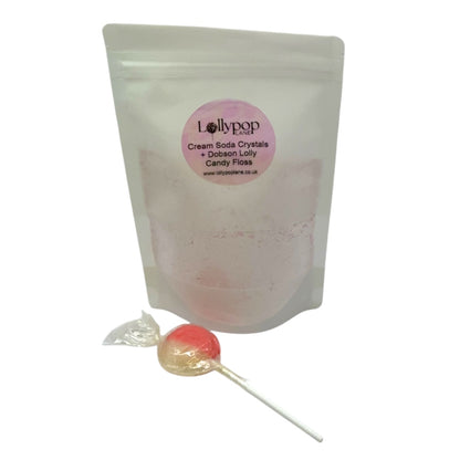 Cream Soda Powdered Sherbet  And A Dobson Candy Floss Lolly 150g 