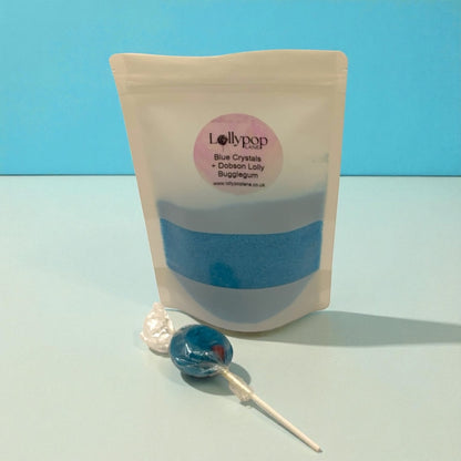 Blue  Sherbert Bubblegum Crystal's And a Dobson Bubblegum Lolly 150g