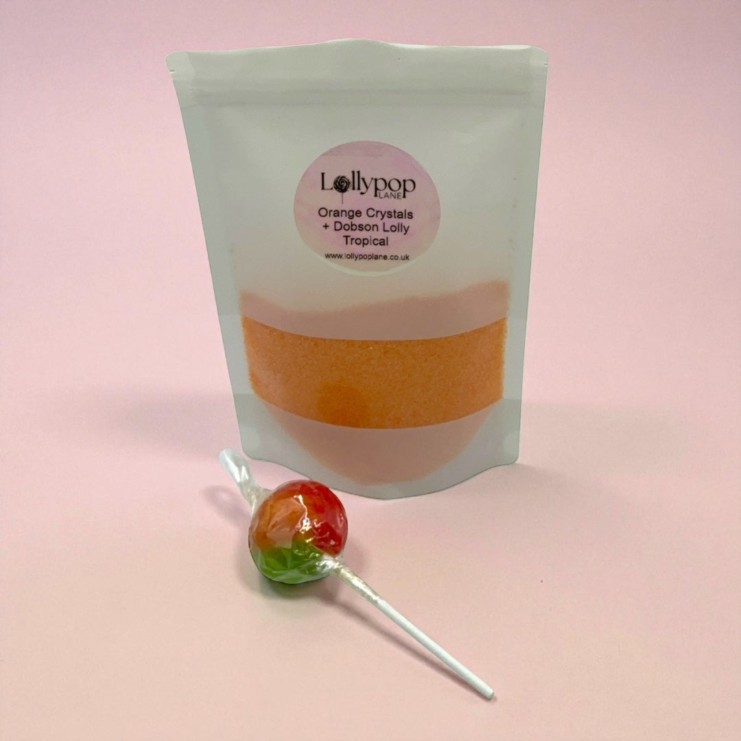 Orange Sherbert Crystal's And A Dobson Tropical  lolly 150g 