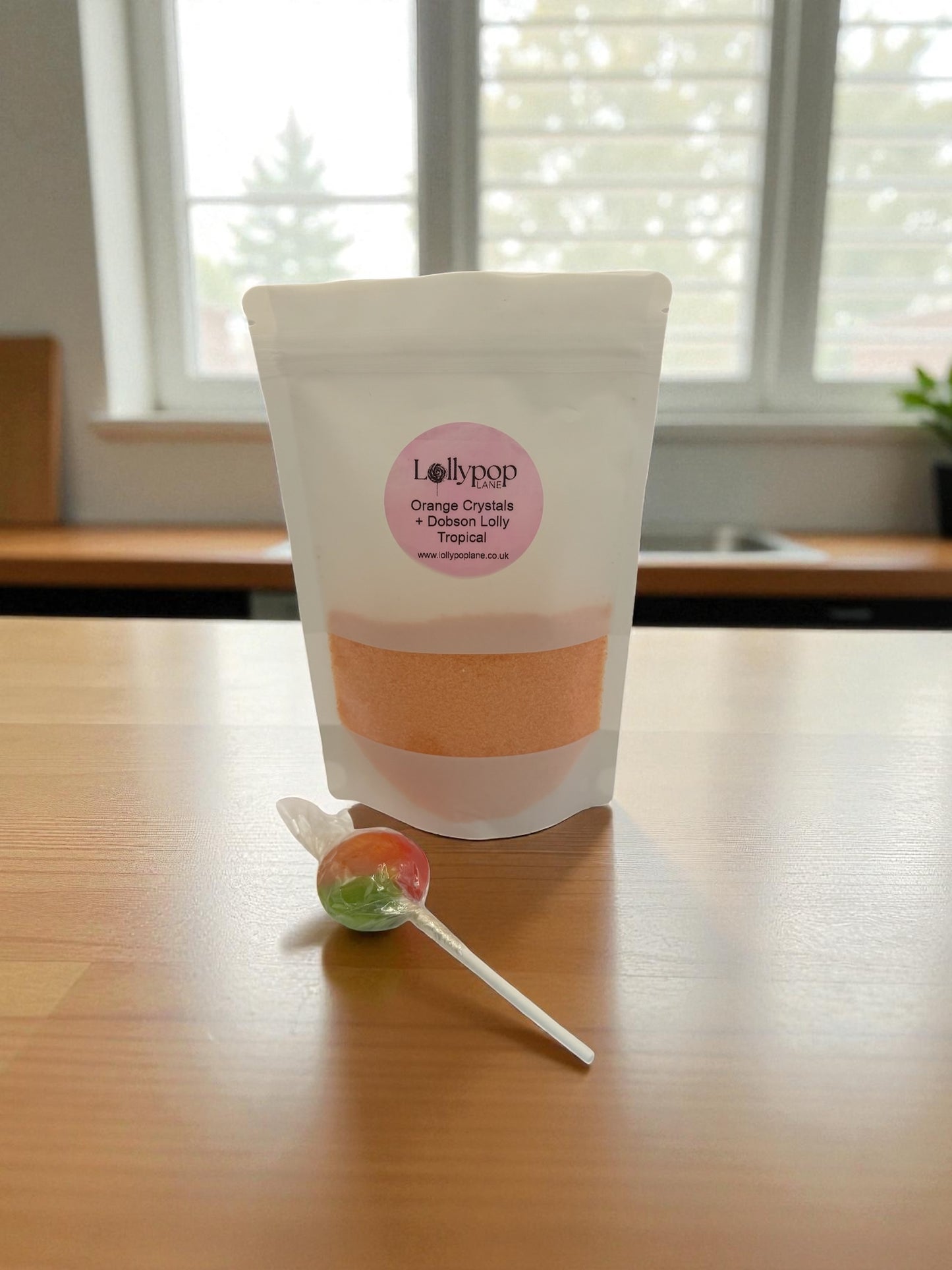 Orange Sherbert Crystal's And A Dobson Tropical  lolly 150g 