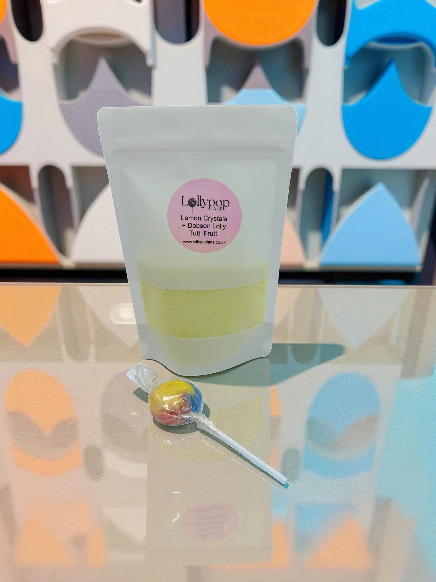 Lemon Sherbert Crystal's And A Dobson Tutti Frutti Light Lolly 150g 