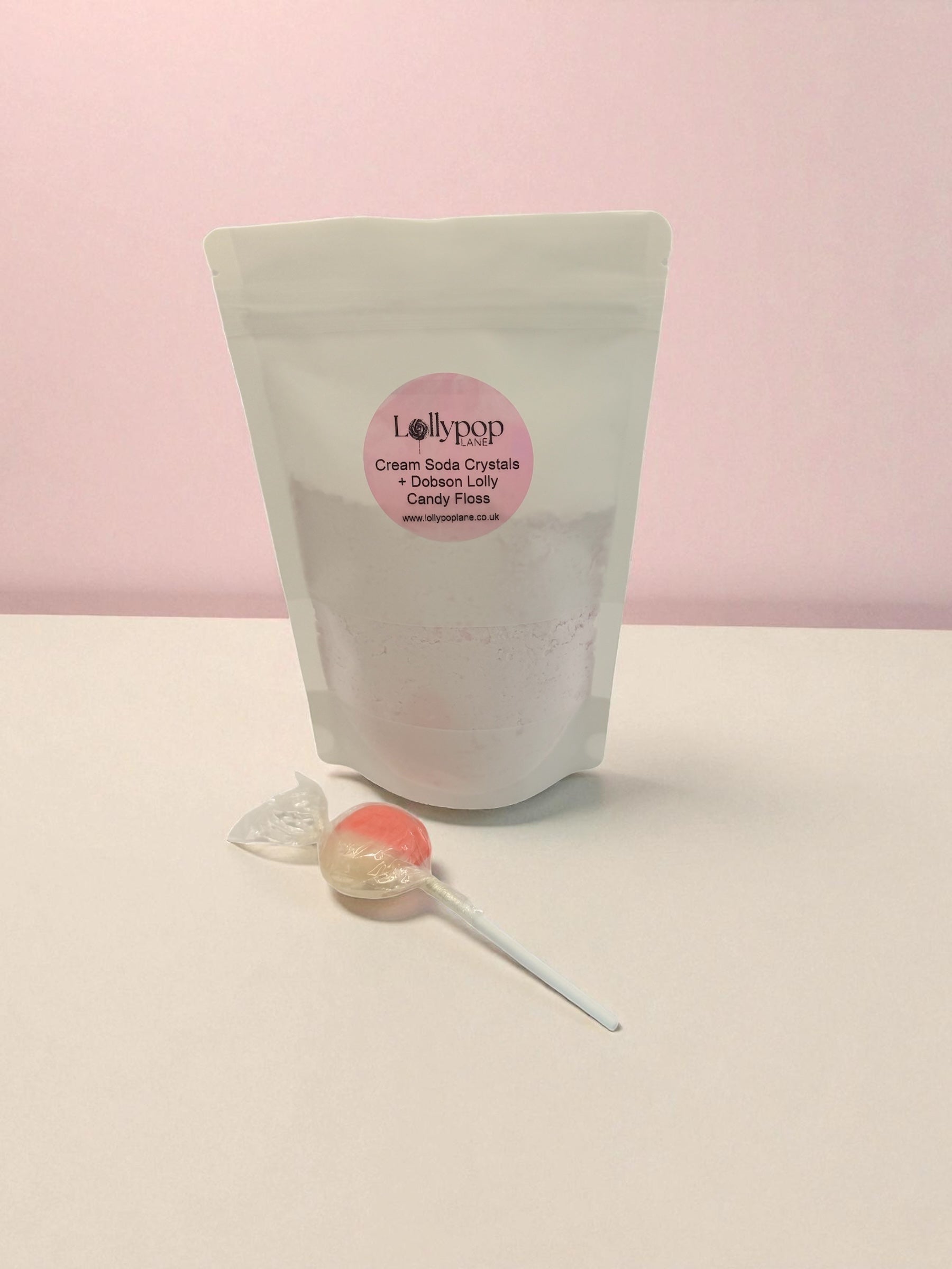 Cream Soda Powdered Sherbet  And A Dobson Candy Floss Lolly 150g 