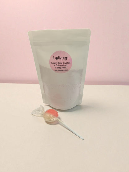 Cream Soda Powdered Sherbet  And A Dobson Candy Floss Lolly 150g 