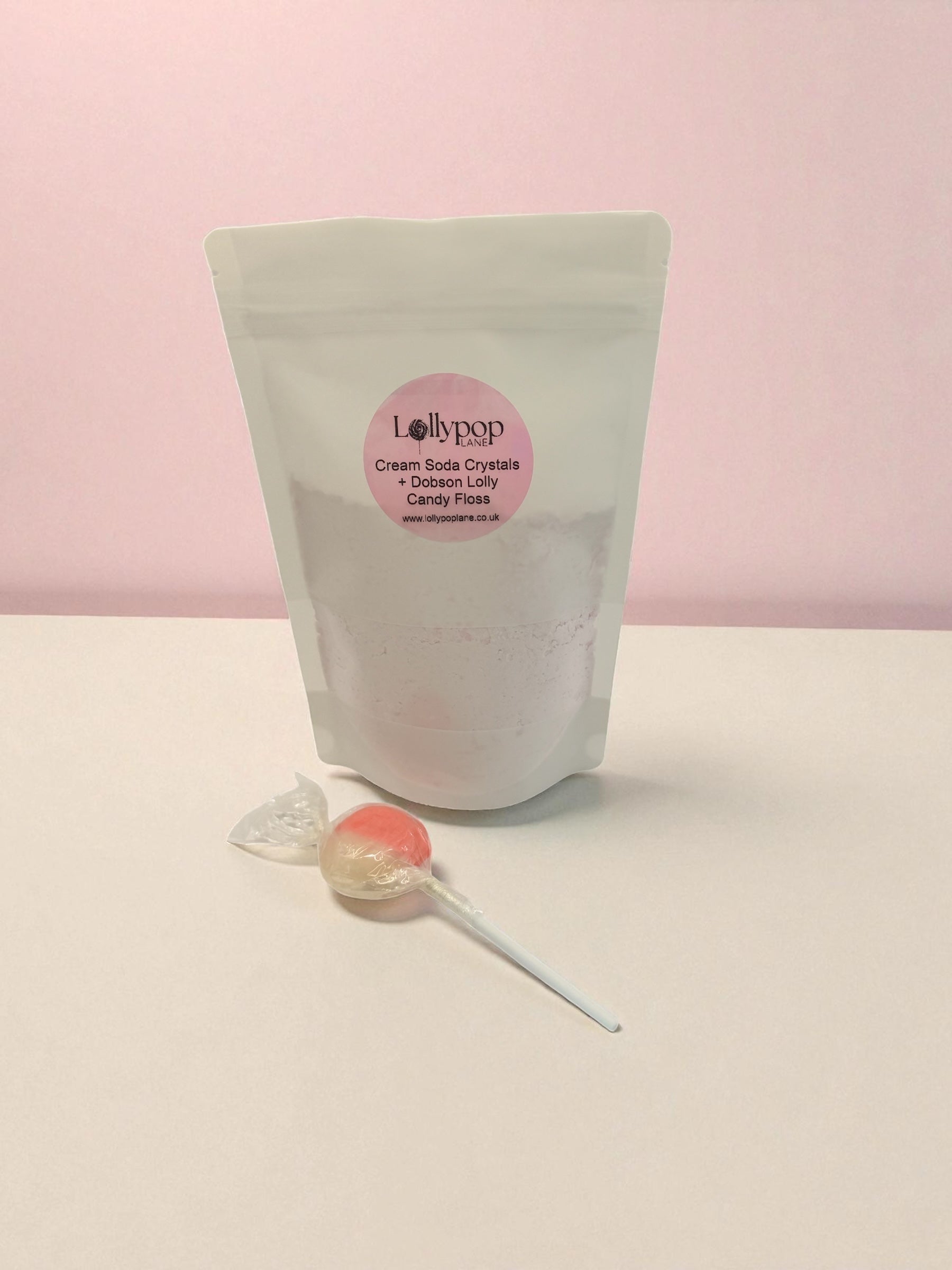 Cream Soda Powdered Sherbet  And A Dobson Candy Floss Lolly 150g 