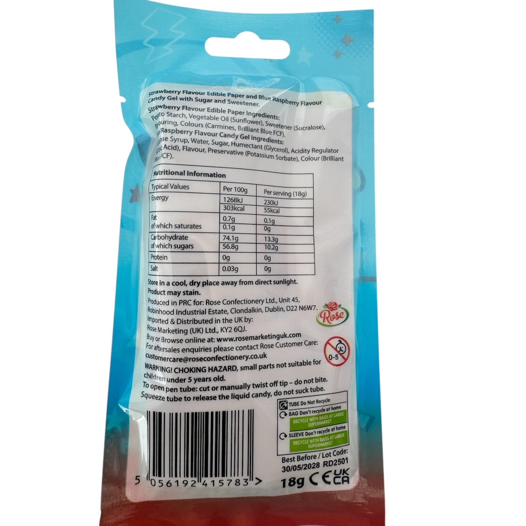 Strawberry Edible Paper With A Strawberry Candy Gel pen 18G