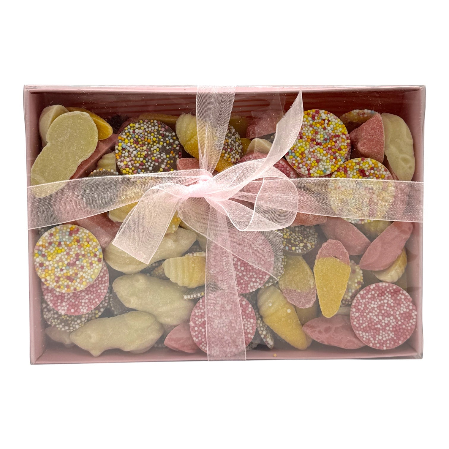 Pink, White and milk Chocolate Pick n Mix in a  Box With 600g