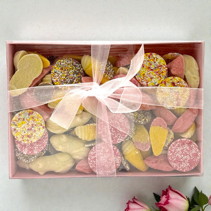 Pink, White and milk Chocolate Pick n Mix in a  Box With 600g