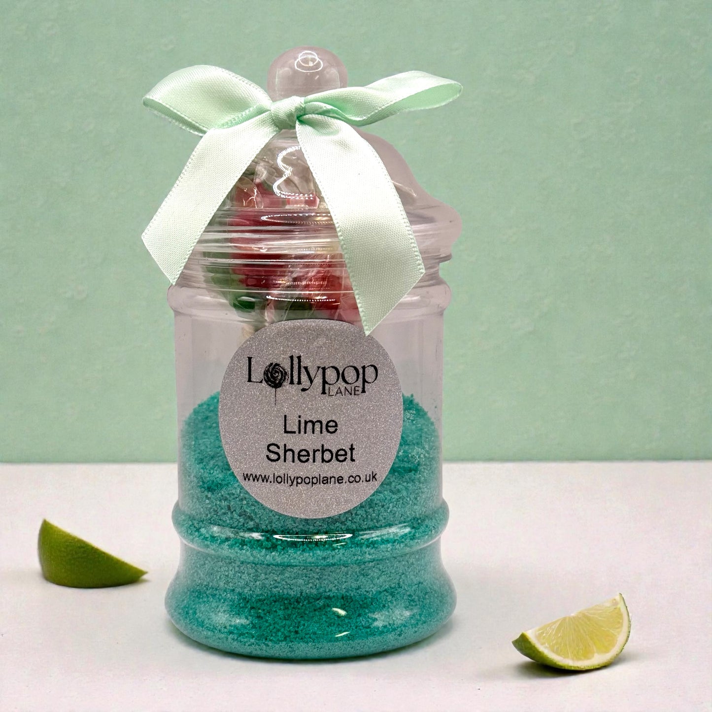 Lime Sherbert In a Victorian Jar  And 3 Dobson Watermelon  Lollies 150g