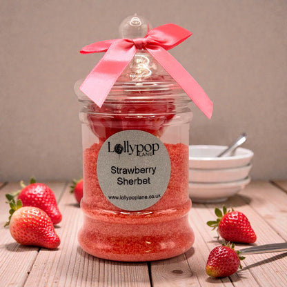 Strawberry Sherbert  In a Victorian Jar and 3 x Traffic Light Lollies 150g 