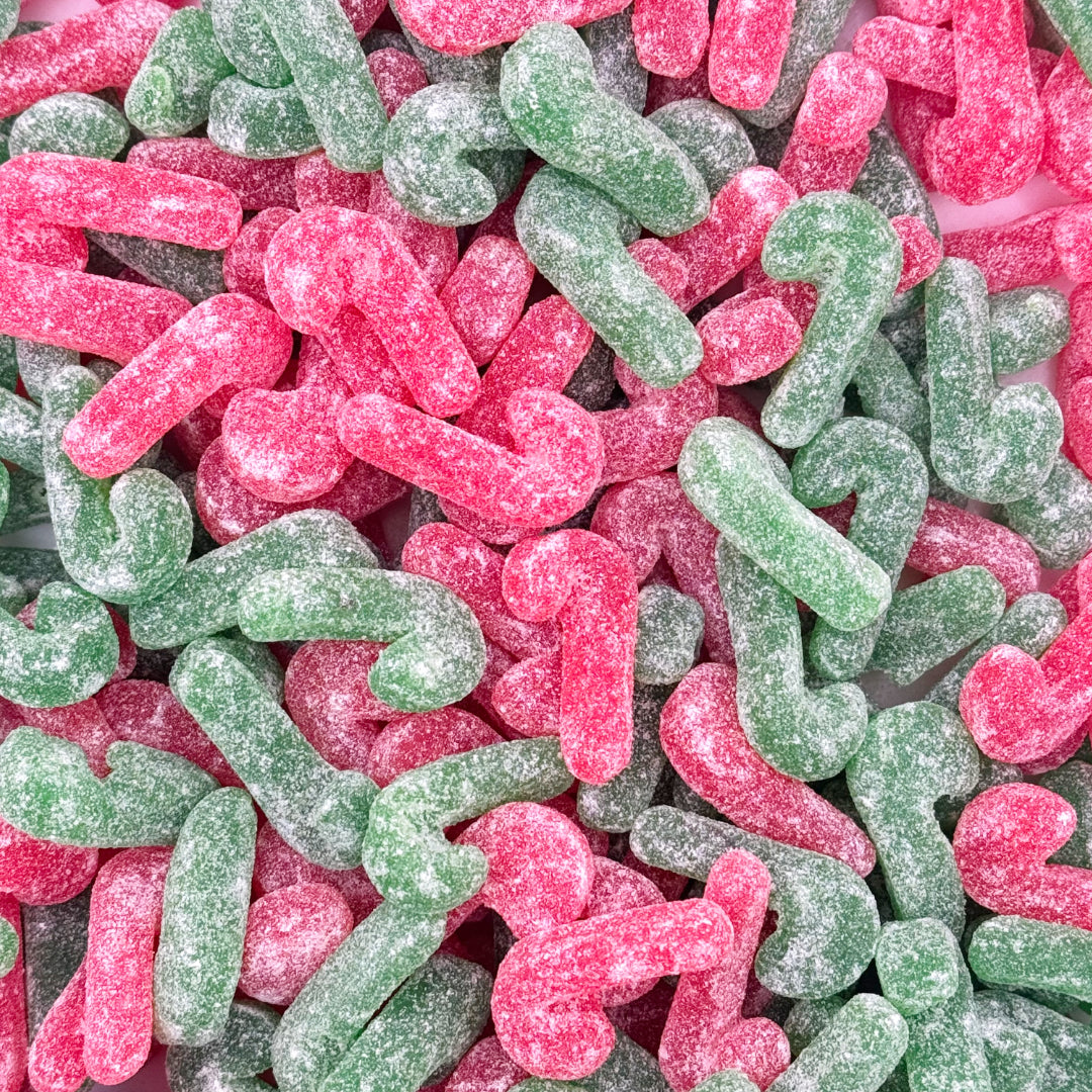 Close up of Lollypop Lanes Christmas Candy Cane Sweets
