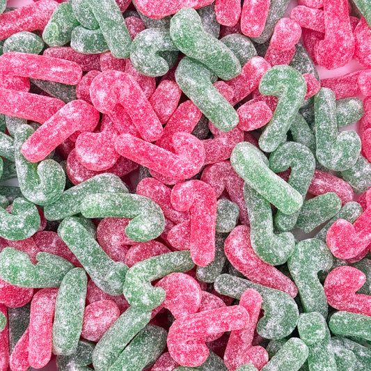 Close up of Lollypop Lanes Christmas Candy Cane Sweets
