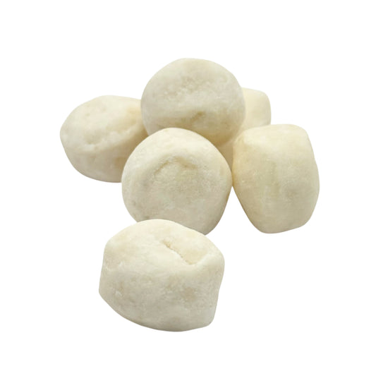 Six Chewy Toffee Bon Bons on a white background
