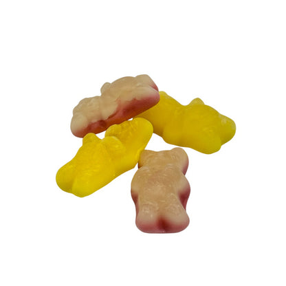 Four Jelly Filled Sweets shaped like bears on a white background